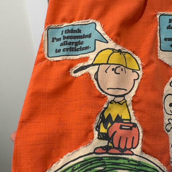 Vintage 1950s-60s Hand Sewn Custom Button Shirt XL Snoopy Charlie Brown “home” - Picture 3 of 8